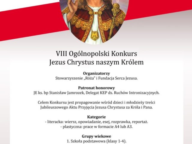 VIII Ogólnopolski KONKURS  „Jezus Chrystus naszym Królem”